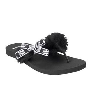 UGG sunset graphic black flip flop sandals